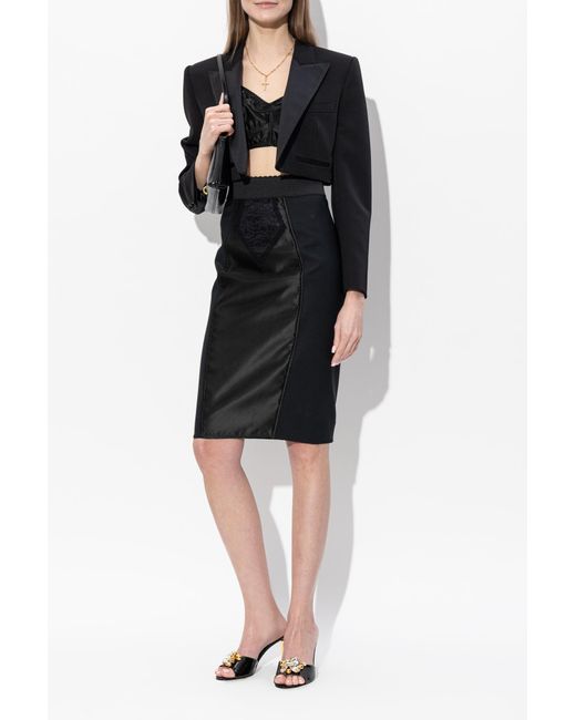 Dolce & Gabbana Black Heeled Mules With An Appliqué