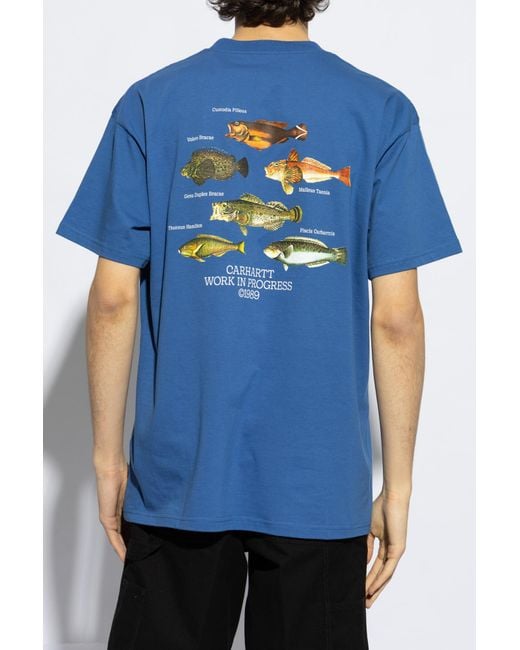 Carhartt Blue Printed T-Shirt for men