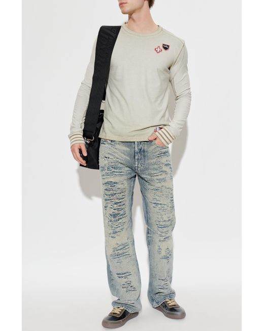 DIESEL White T-Shirt 'T-Bowie-Ls' for men