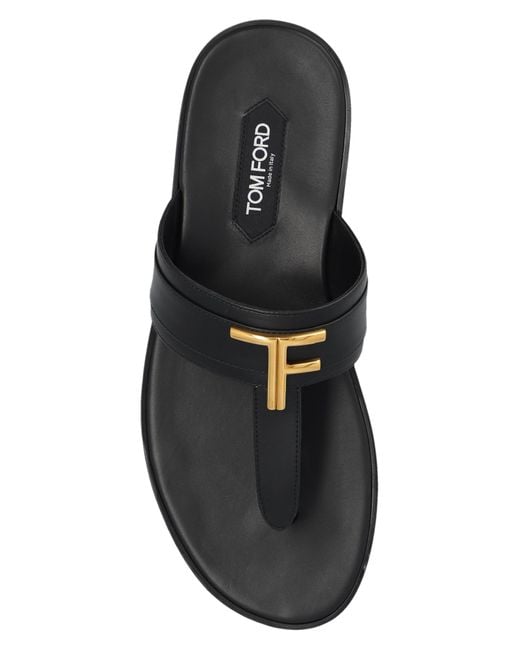 Tom Ford Black Leather Flip-flops, for men