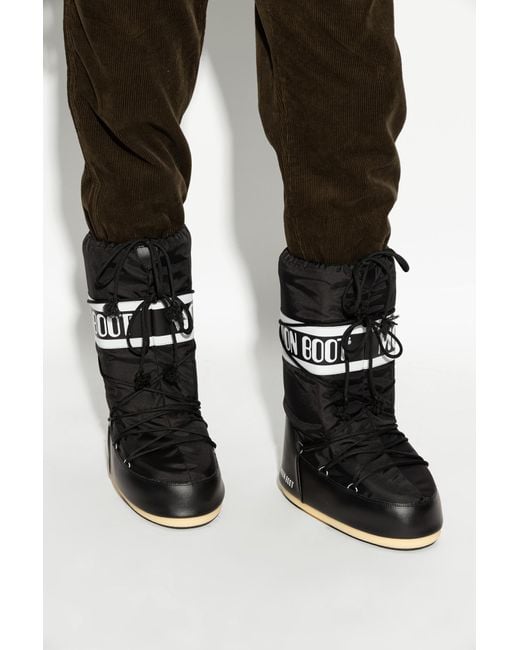 Moon Boot Black Snow Boots Icon Nylon for men