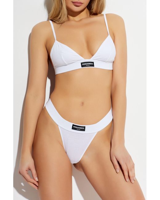 DSquared² White Strings With Logo Patch