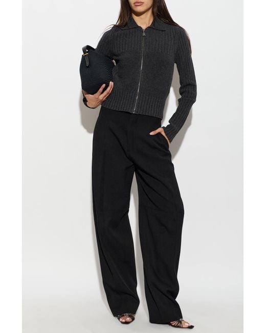 Victoria Beckham Black Cardigan With Collar