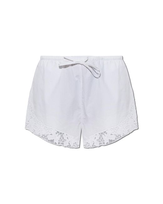 ROTATE BIRGER CHRISTENSEN White Shorts With Openwork Inserts