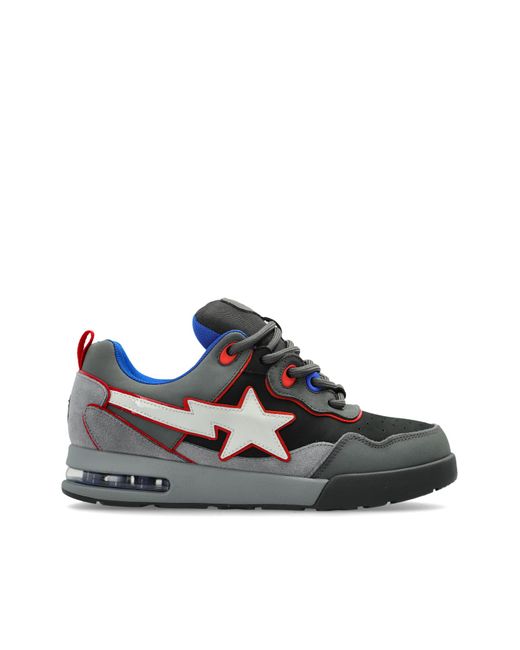 A Bathing Ape Black Sports Shoes With Logo for men