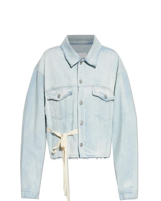 MM6 by Maison Margiela Blue Denim Jacket With Raw Edge Finish