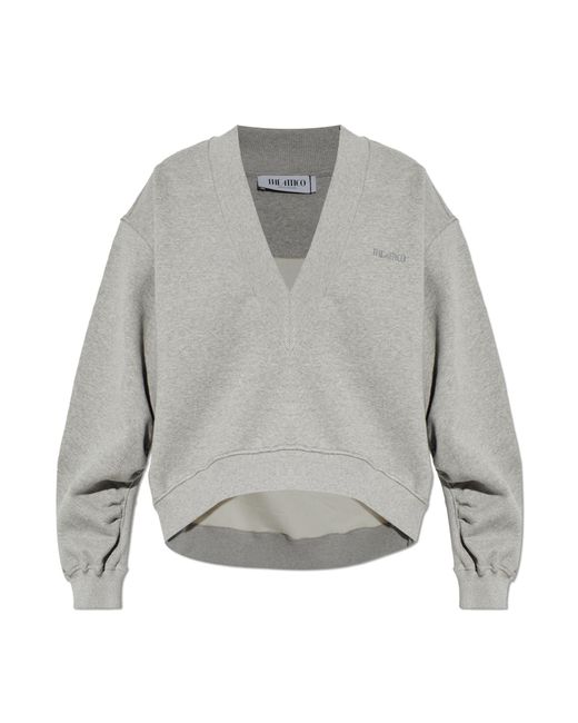 The Attico Gray Sweatshirt With Logo