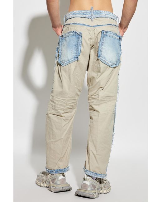 DSquared² White Jeans Made Of Combined Materials for men
