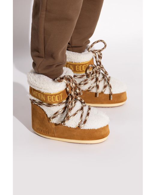 Moon Boot Natural Snow Boots 'Icon Low Shearling'