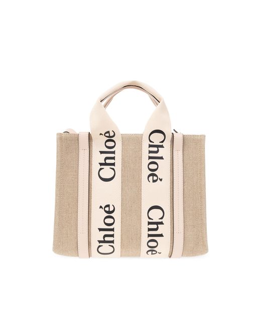 Chloé Natural 'Woody Small' Shoulder Bag