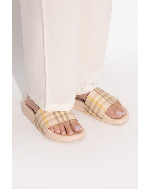 Burberry White Rubber Flip-Flops