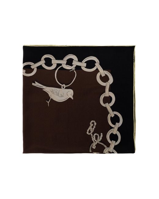 Jacquemus Black Silk Scarf 'Pampille'