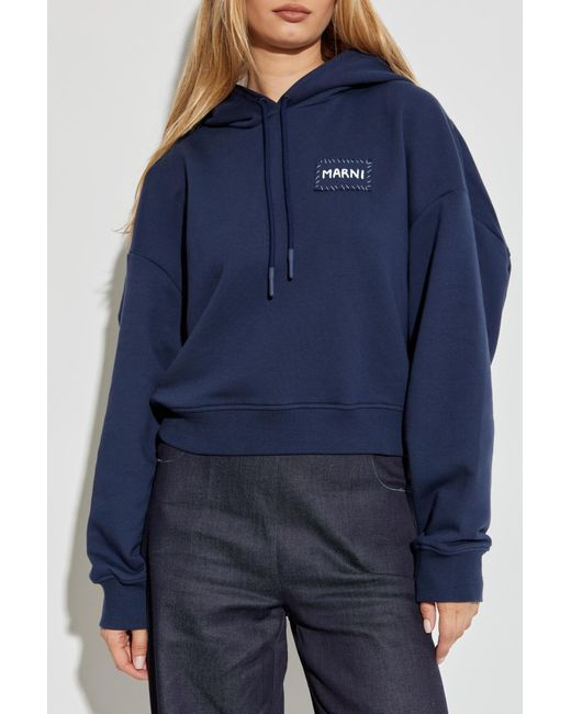 Marni Blue Sweatshirt With Logo