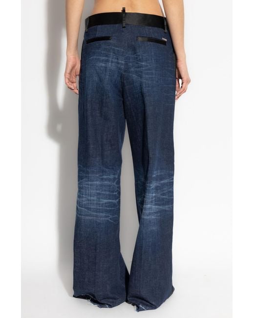 DSquared² Blue Wide-Leg Jeans