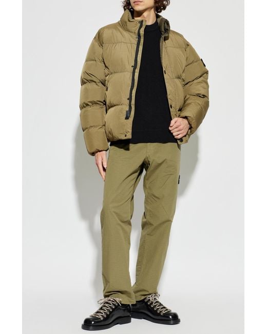 Stone Island Natural Down Jacket With Stand-Up Collar for men