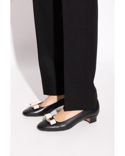 Ferragamo Black Heeled Shoes "Vara"