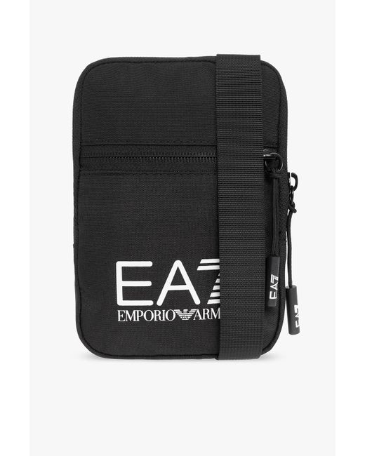 EA7 Black Shoulder Bag With Logo for men