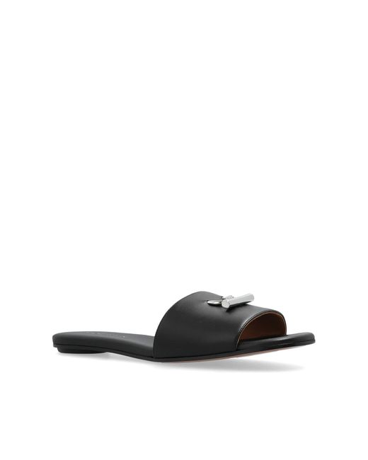 McQueen White Leather Slides