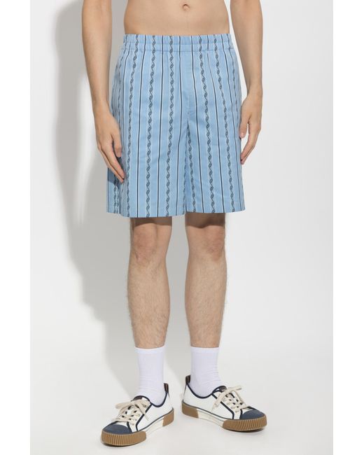 Versace Blue Shorts With Greek Pattern for men