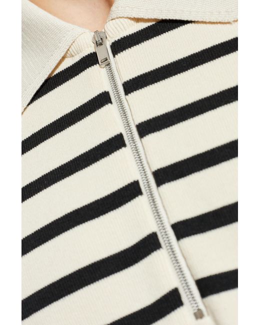 Jil Sander Black Striped Pattern Polo for men