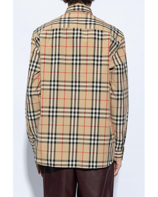 Burberry Natural Shirt With 'Nova Check' Pattern for men