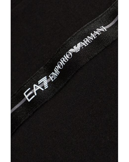 EA7 Black Top With Printed Logo