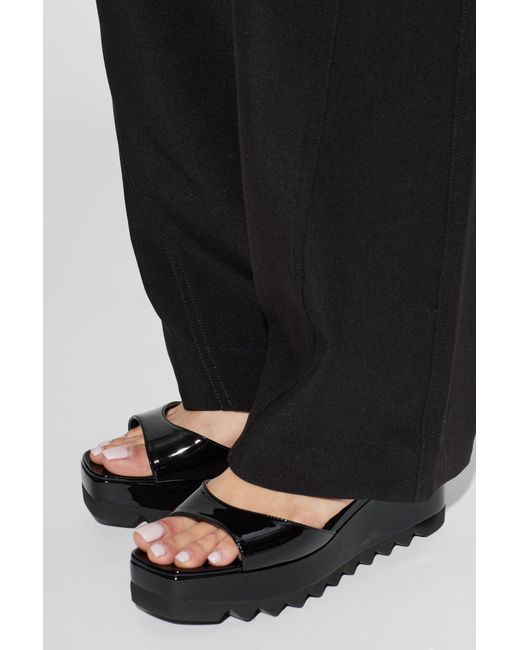 Stella McCartney Black "Elyse" Wedge Sandals