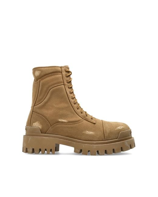 Balenciaga Brown 'Combat Strike L20' Ankle Boots for men