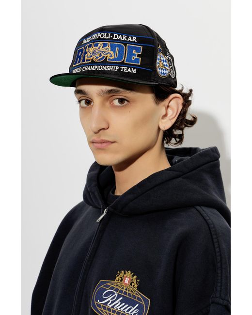 Rhude Black Baseball Cap for men
