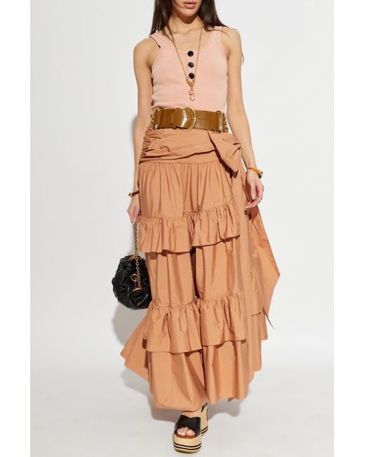 Chloé Pink Top With Embroidered Logo