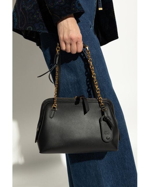 Etro Black Leather Handbag