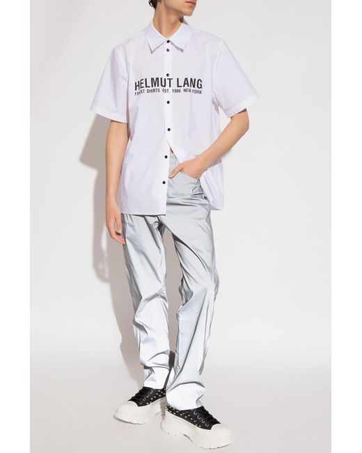Helmut Lang Gray Reflective Trousers for men