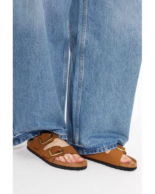 Birkenstock Brown 'Arizona Big Buckle' Slides