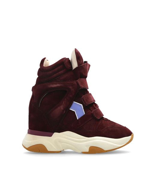 Isabel Marant Red "Balskee" Wedge Sneakers