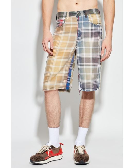 GALLERY DEPT. Blue Plaid Pattern Shorts for men