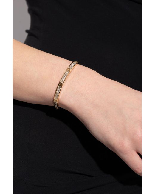 Tory Burch Metallic Bracelet With Shimmering Crystals