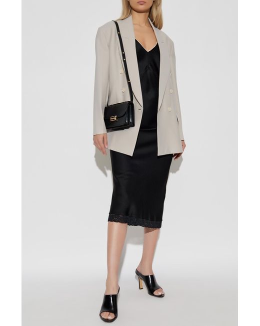 Victoria Beckham Black Top On Straps "Marion"