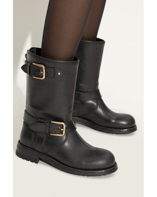 Dolce & Gabbana Black Leather Ankle Boots