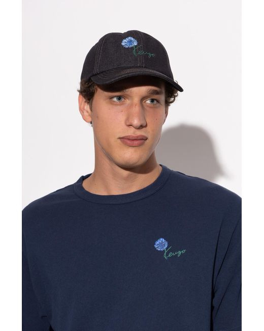 KENZO Black Denim Baseball Cap