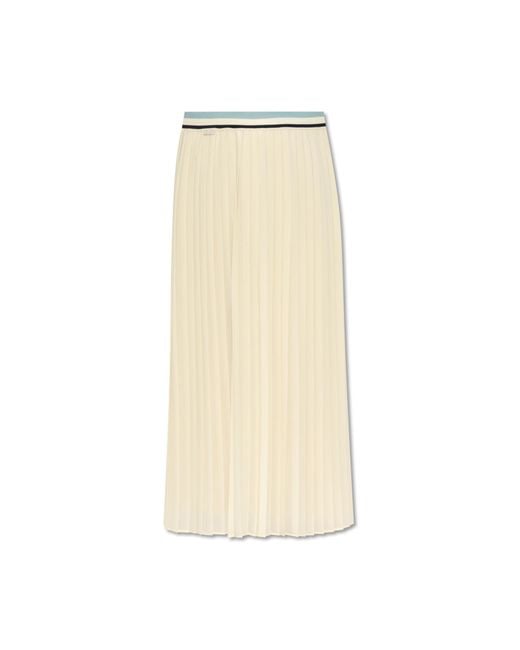 Moncler Natural Long Pleated Skirt