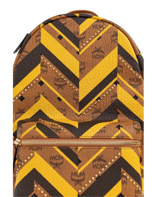 MCM Blue Backpack With Decorative Studs for men