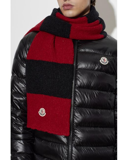 Moncler Red Wool Scarf for men