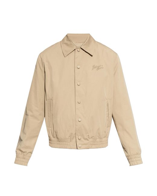 Balmain Natural Jacket With Embroidered Logo for men