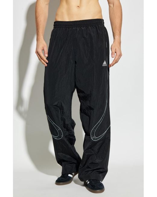 Adidas Originals Black Nylon Pants With Logo for men