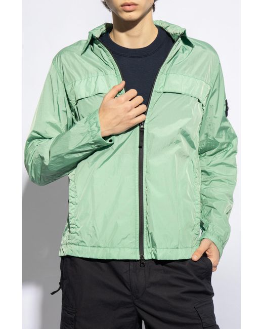 Stone Island Green Jacket With Logo, for men