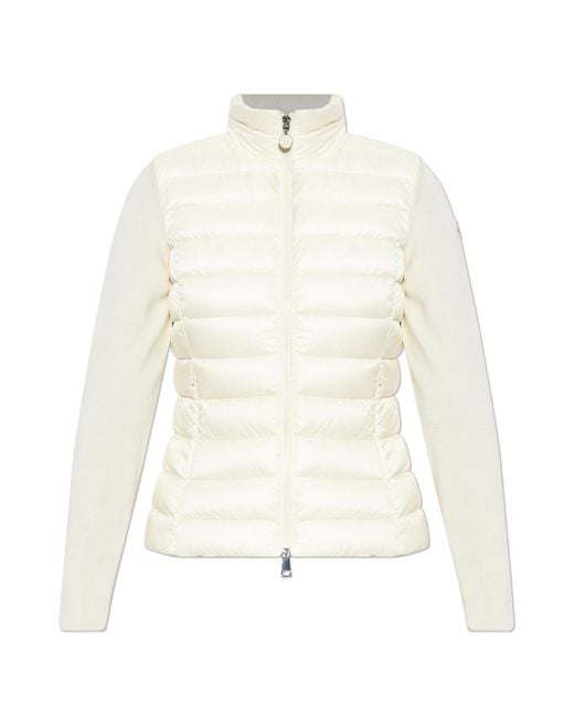 Moncler White Cardigan With Down Insert