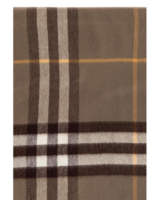Burberry Natural Scarf With A Checkered Pattern