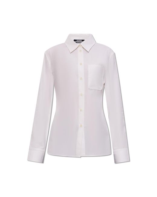 Jacquemus White Cotton Shirt With Opening,