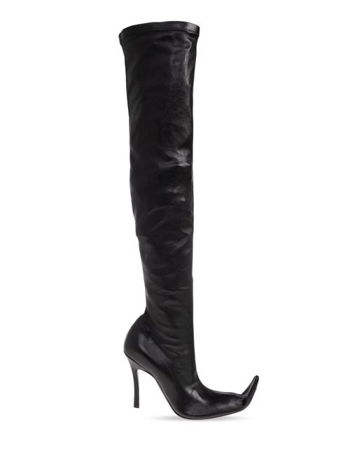 Balenciaga Black Heeled Boots 'Poulaine'