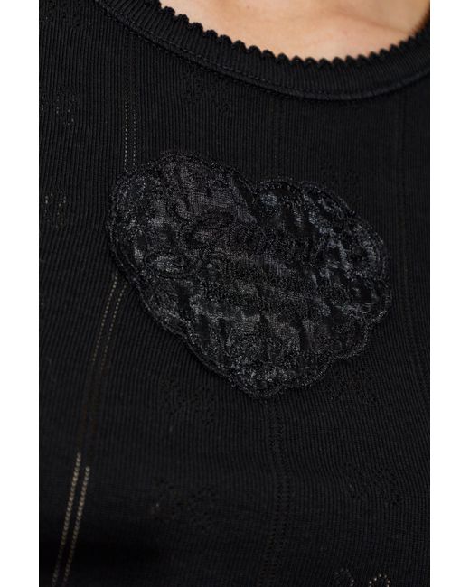 Ganni Blue Top With A Patch